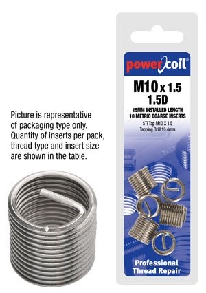 POWERCOIL - M 12 X 1.5 - 1.0D 10PACK INS. 